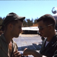 VMA 225 Pilot Lt. Les Townsend and Avionics OIC Lt. Dan Yates on Flight Line at Chu Lai Sept. 1965.
