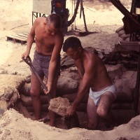 VMA 225 Marines Digging Hole at Chu Lai June 1965