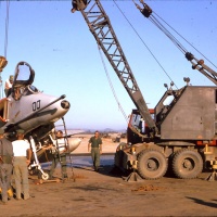 Crane is used to right VMA 311 WL 00 Chu Lai Sept. 1965