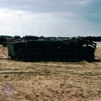 AMTRAC called The Worm on the Beach at No Dang Twat Chu Lai Monsoon Season Sept. 1965.