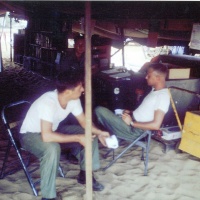 Anthony Palaia(left) and S/Sgt John Snyder from Avionics VMA 225 Aug 1965.