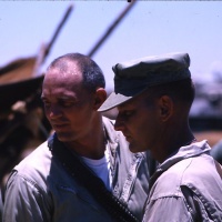 VMA 225 Pilots (L) Capt. Wayne Nordell and Capt. Don Jacobsen on Flight Line Aug. 1965.