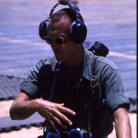 VMA 225 Marine Pilot Lt. Frank Buethe on Flight Line Chu Lai Aug. 1965.