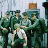 VMA 225 Marines in front of Sleeping Quarters in Iwakuni May 17