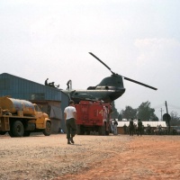 CH-46 resting on 1st. MAW postoffice in DaNang