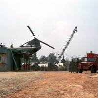 CH-46 resting on 1st. MAW postoffice in DaNang