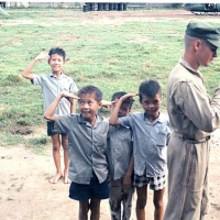 Flying chase bird with a UH-1E ferrying the Korean general around visiting his troops.