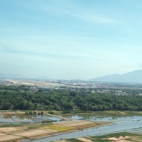 Aerial of Danang & Airbase from south