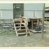 Bill Ruth outside our hooch at Dong Ha
