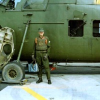 Ready to launch; 2LT Hurme in full gear