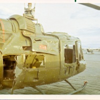 HML-367 Damaged Huey on VMO-6 Flt Line