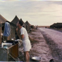Cpl. John P. Donoghue Preening Himself At Hue Phu Bai