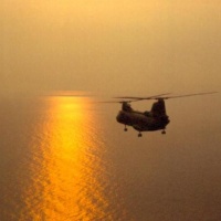 HMM-164 CH-46 Heading Home to USS Valley Forge