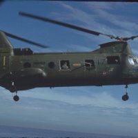 One of the SAR Birds launched to recover men overboard