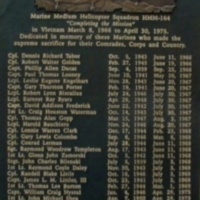 Plaque dedicated to HMM-164s 24 Vietnam KIAs